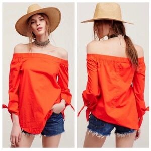 Free People Show Me Some Shoulder Off the Shoulder Cotton Blouse